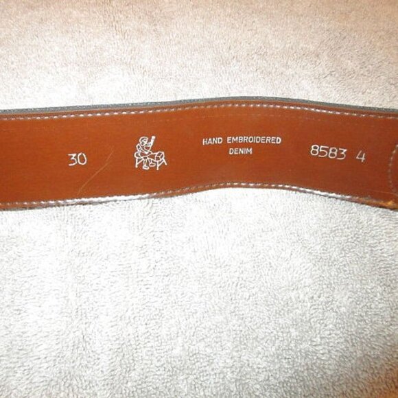 Y2K Swank Denim Embroidered Belt Size 30 Buckle Boho Floral Hippie Western 90s - Picture 6 of 12